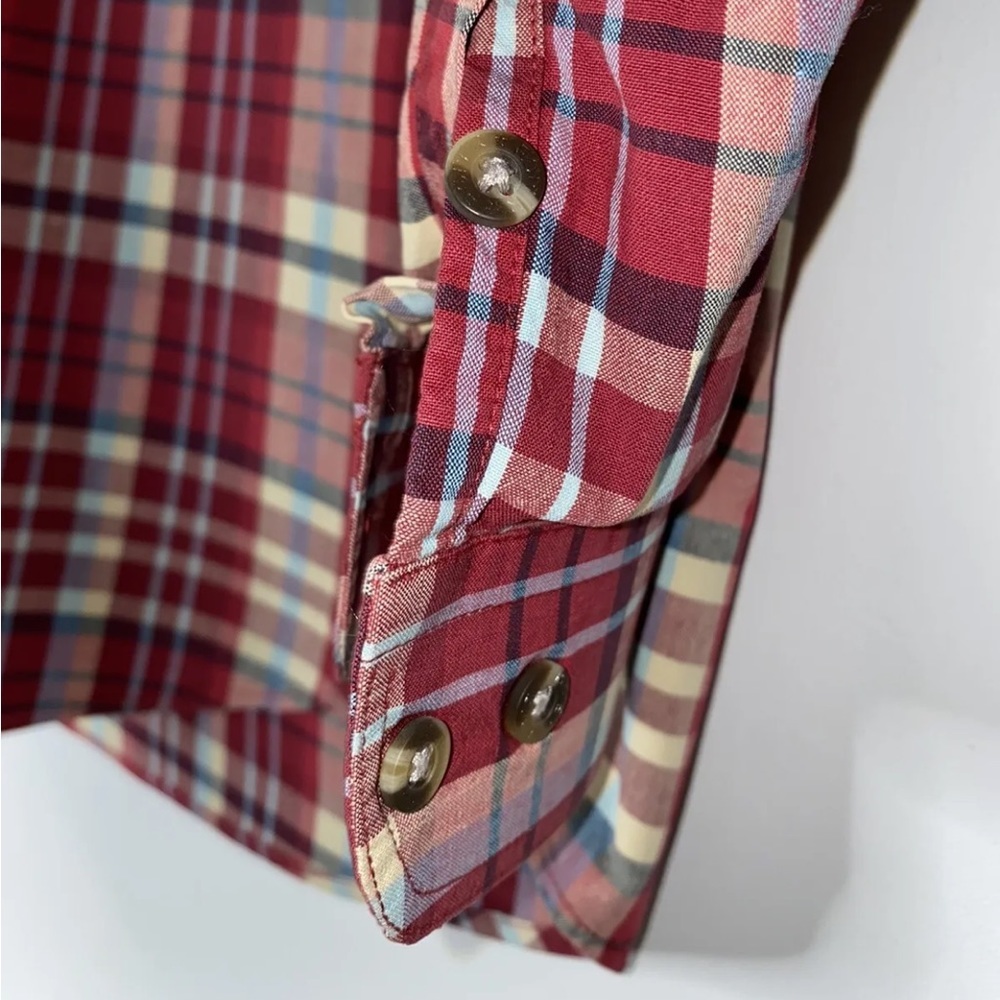 Roper Red Plaid Button Up Shirt Mens Long Sleeve Western Adult Medium - Picture 5 of 10